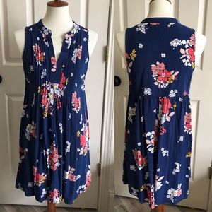 Navy & Floral Shift Dress